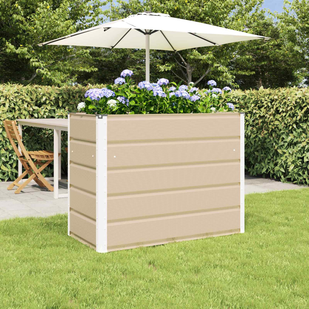 Vidaxl Planter Ivory 100 X 50 X 75 Cm Galvanised Steel