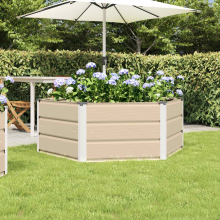 vidaXL Planter Ivory 129 x 129 x 45 cm Steel