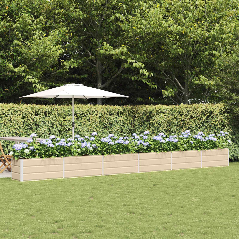 Vidaxl Planter Ivory 580 X 50 X 45 Cm Galvanised Steel