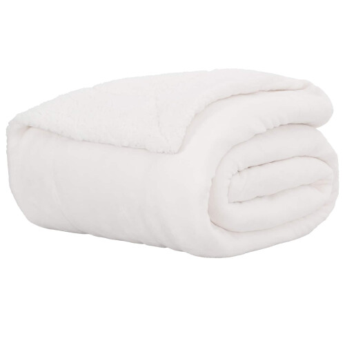 VidaXL vidaXL Throw Blanket White 150 x 200 cm Fleece 1