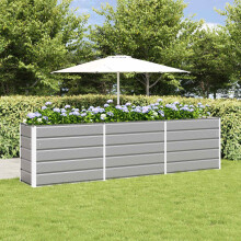 vidaXL Planter Light Grey 290 x 50 x 75 cm Galvanised Steel