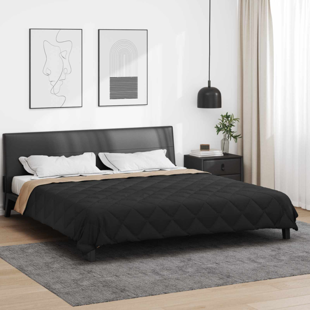 Vidaxl Summer Duvet Black And Taupe 220 X 200 Cm Microfiber
