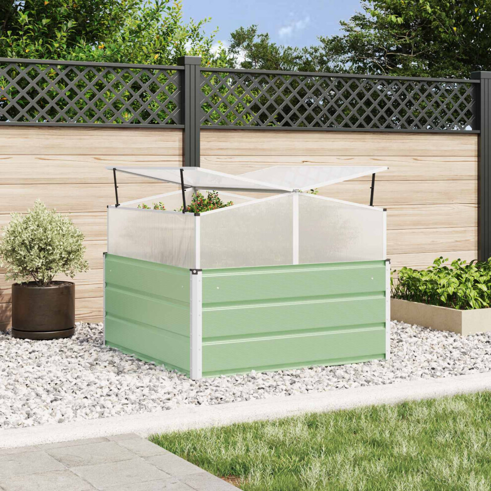 Vidaxl Planter Pastel Green 100 X 100 X 77 Cm Galvanised Steel