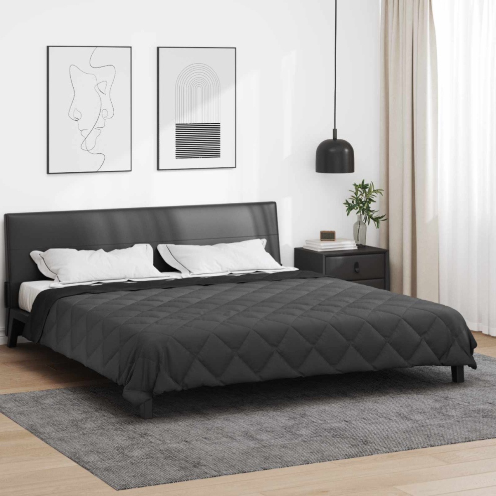 Vidaxl Summer Duvet Black And Anthracite 220 X 240 Cm Microfiber