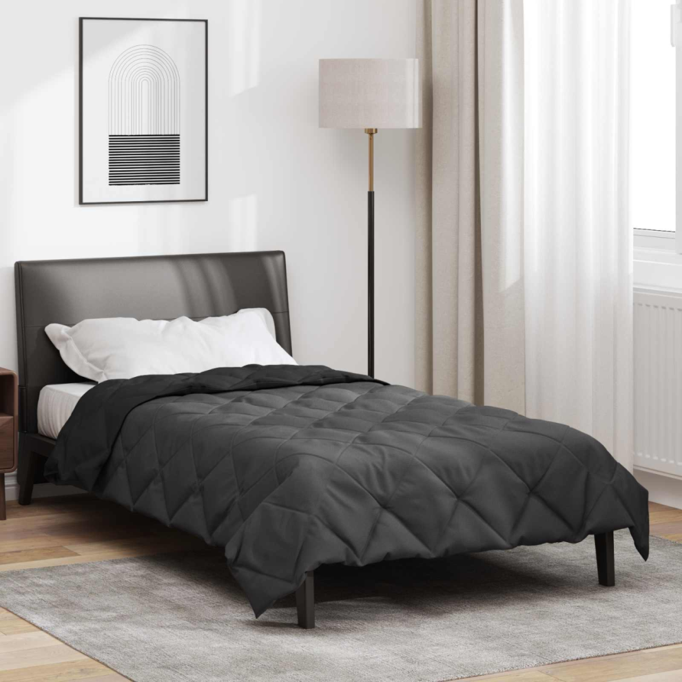 Vidaxl Summer Duvet Black And Anthracite 200 X 135 Cm Microfiber