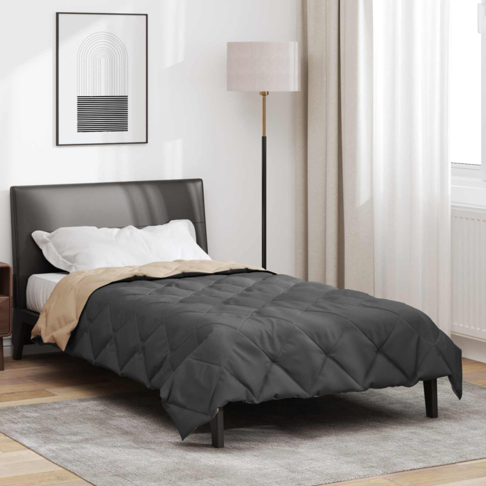 Vidaxl Summer Duvet Anthracite And Taupe 200 X 135 Cm Microfiber