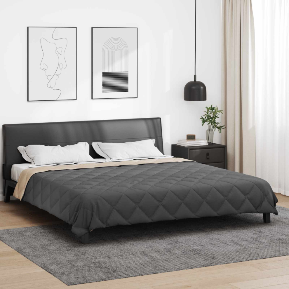 Vidaxl Summer Duvet Anthracite And Taupe 200 X 200 Cm Microfiber