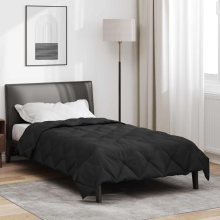 vidaXL Full Year Duvet Black 155 x 220 cm Microfiber