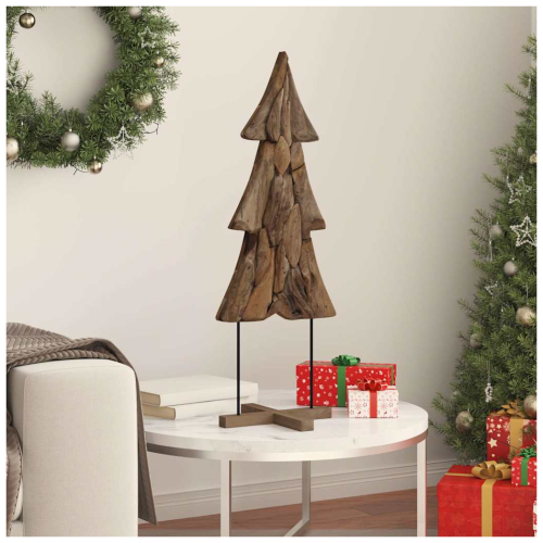 VidaXL vidaXL Christmas Tree with Stand Brown 90 cm Solid teak wood 2