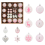 VidaXL vidaXL Christmas Bauble Set 40 pcs White and Pink Plastic 2