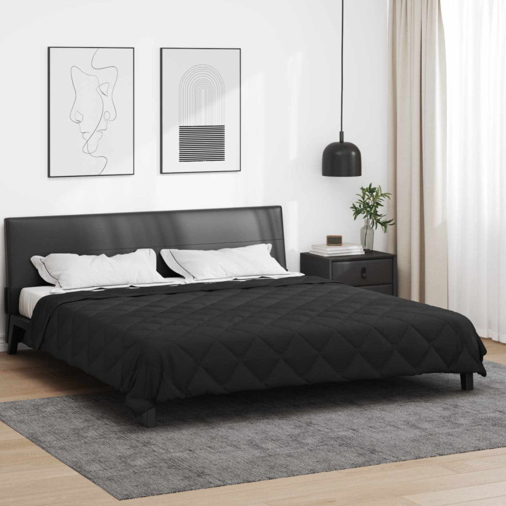 Vidaxl Full Year Duvet Black 220 X 240 Cm Microfiber