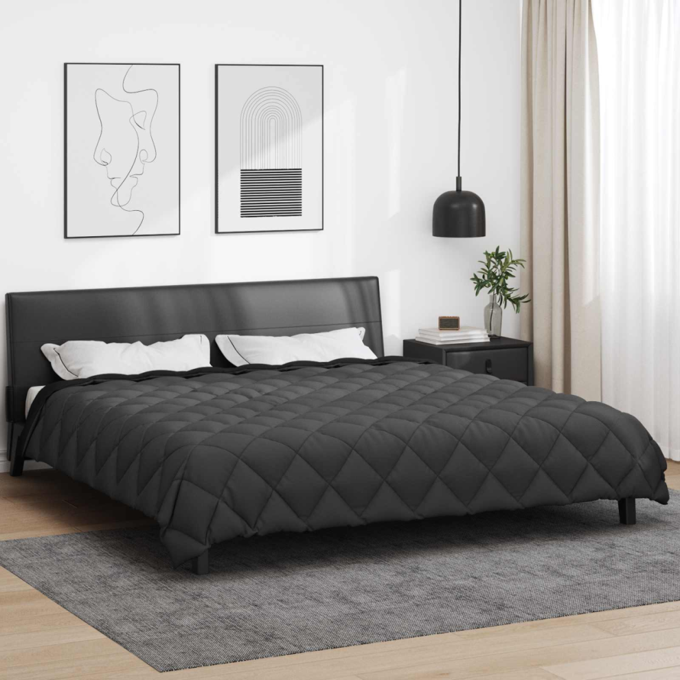 Vidaxl Winter Duvet Black And Anthracite 200 X 220 Cm Microfiber