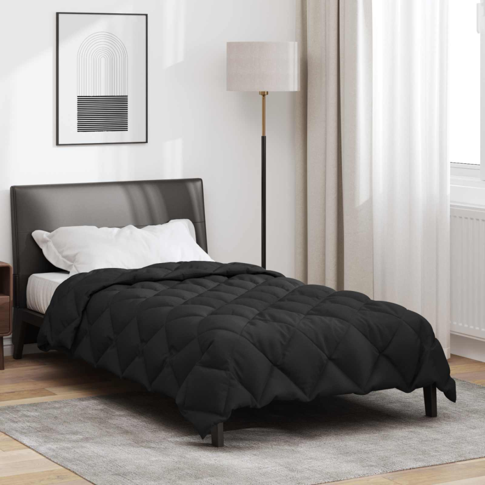 Vidaxl Winter Duvet Black 135 X 200 Cm Microfiber