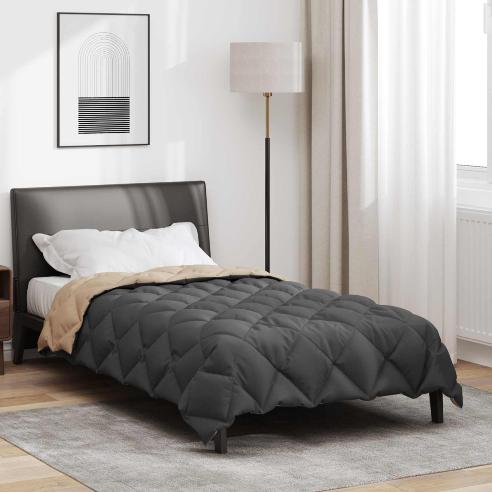 Vidaxl Winter Duvet Anthracite And Taupe 155 X 220 Cm Microfiber