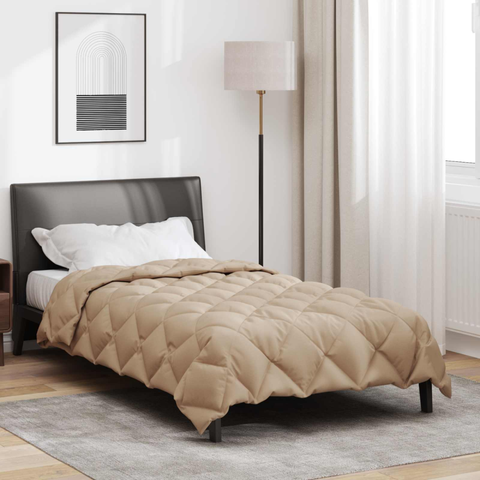 Vidaxl Winter Duvet Taupe 135 X 200 Cm Microfiber