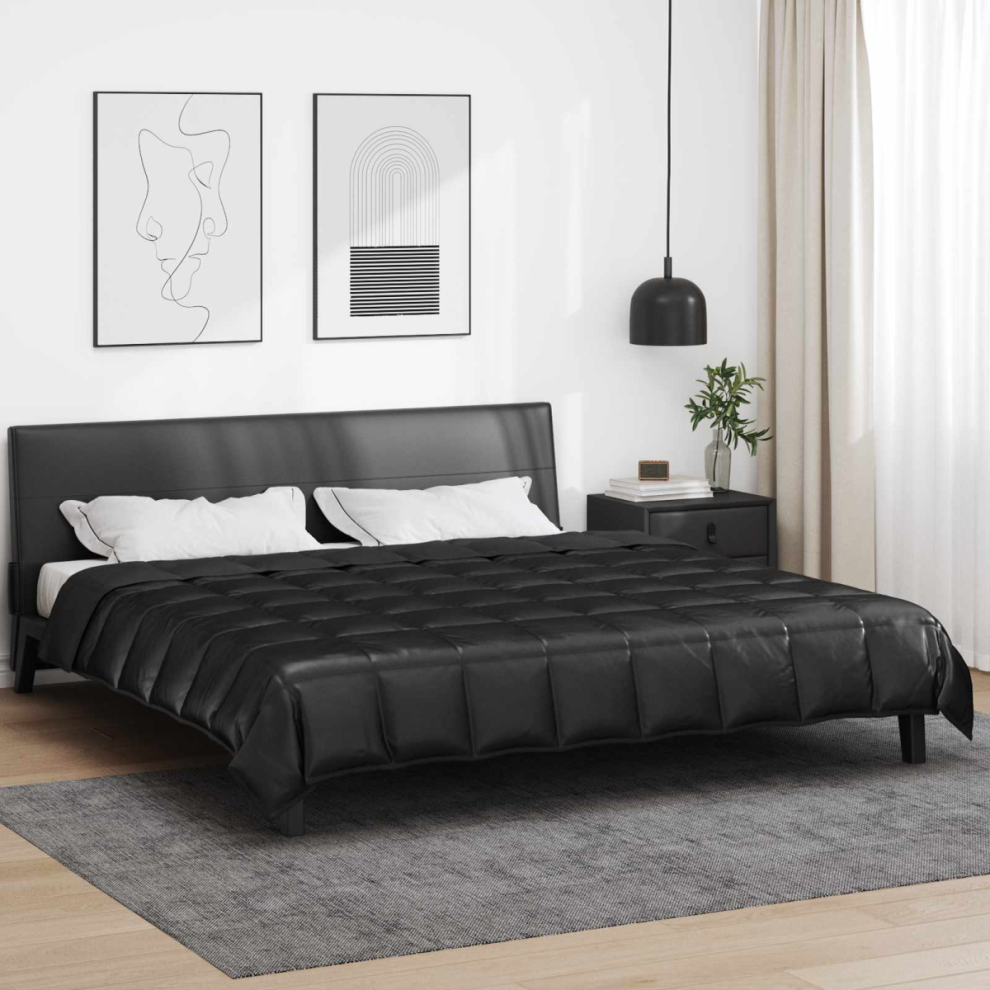 Vidaxl Full Year Duvet Black 220 X 240 Cm Satin And Microfiber