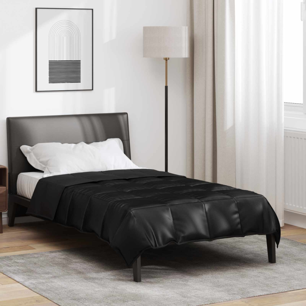 Vidaxl Full Year Duvet Black 140 X 200 Cm Satin And Microfiber