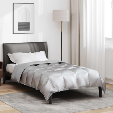 vidaXL Winter Duvet Silver 140 x 200 cm Satin and Microfiber