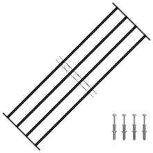 vidaXL Window Grille 175 x 60 cm Powder-Coated Steel Black