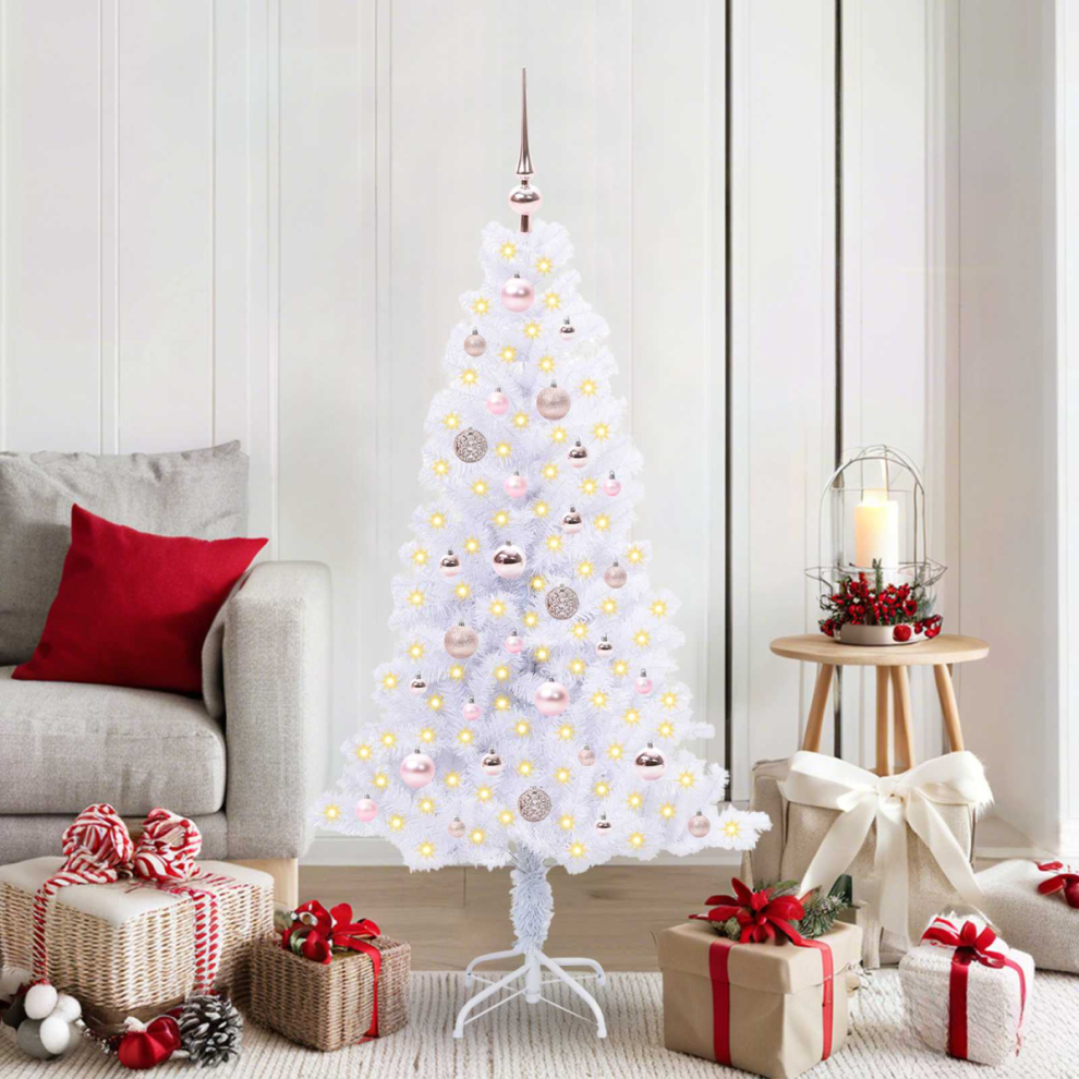 Vidaxl Artificial Christmas Tree With Stand White 150 Cm Pvc And Steel, White - Image 2