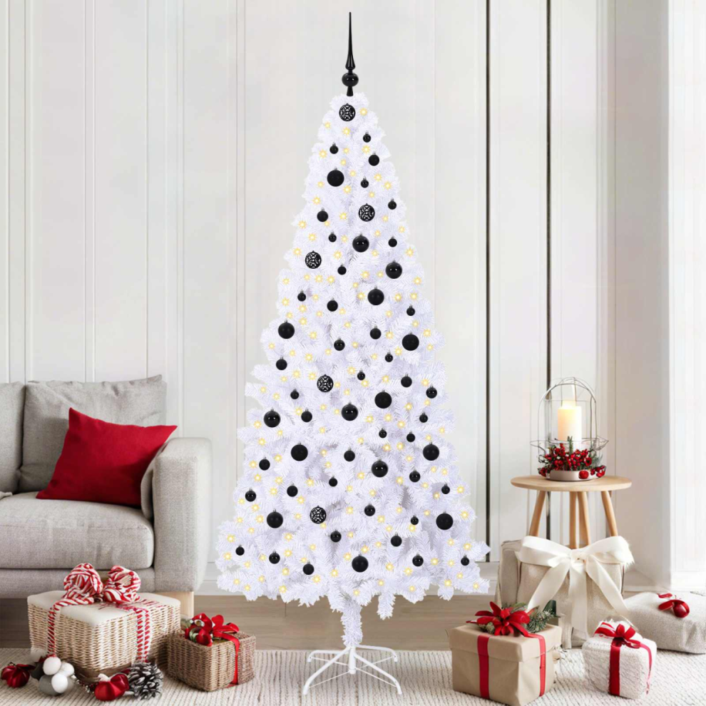 Vidaxl Artificial Christmas Tree With Stand White 210 Cm Pvc And Steel