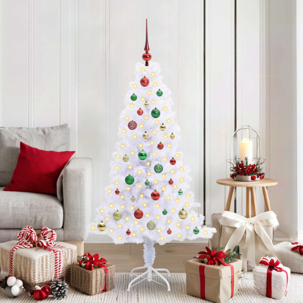 Vidaxl Artificial Christmas Tree With Stand White 150 Cm Pvc And Steel