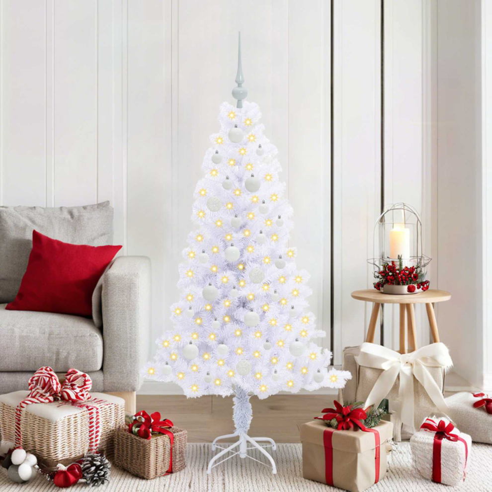 Vidaxl Artificial Christmas Tree With Stand White 150 Cm Pvc And Steel