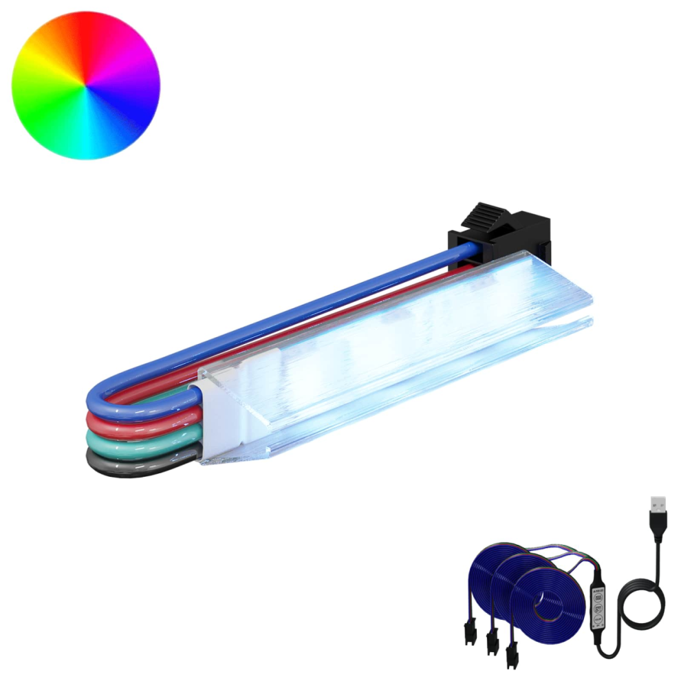 Vidaxl Led Strip 2 Pcs Black And Multicolour 1745 Mm