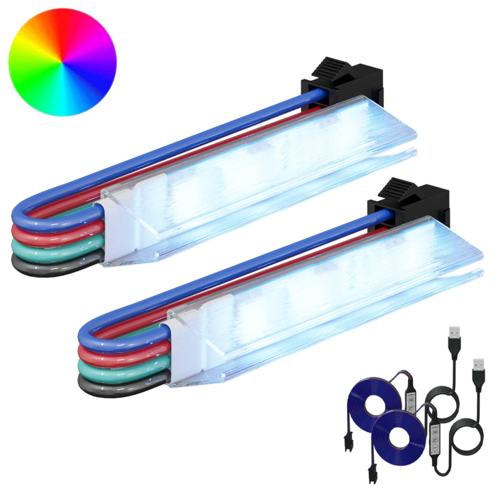 Vidaxl Led Strip 2 Pcs Black And White 1745 Mm Copper And Plastic