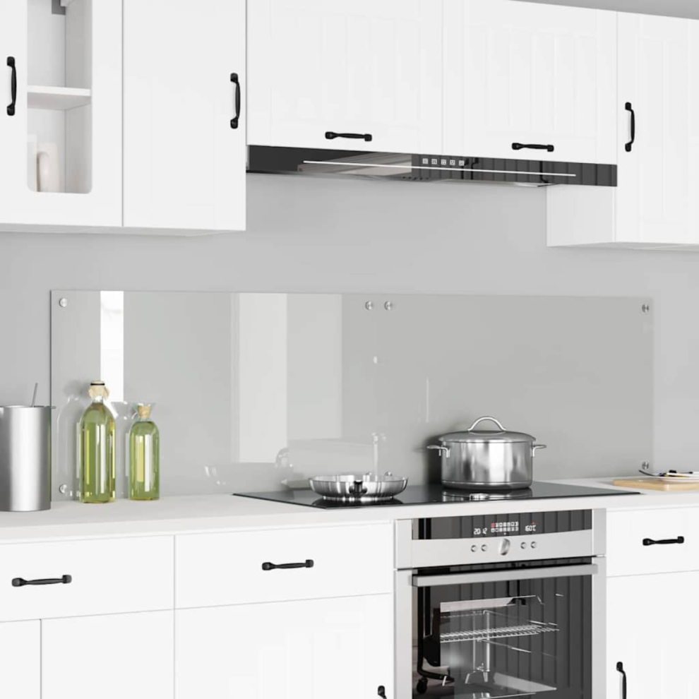 Vidaxl Kitchen Backsplash 2 Pcs Transparent 90 X 50 Cm Tempered Glass