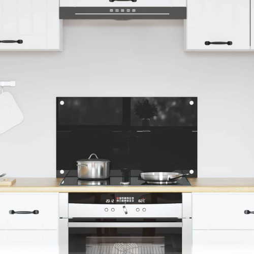 VidaXL vidaXL Kitchen Backsplash Black 70 x 40 cm Tempered Glass