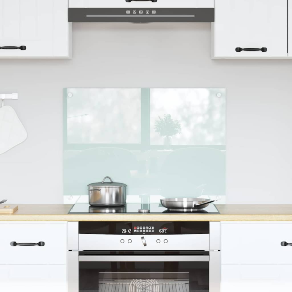 Vidaxl Kitchen Backsplash Milk 70 X 50 Cm Tempered Glass