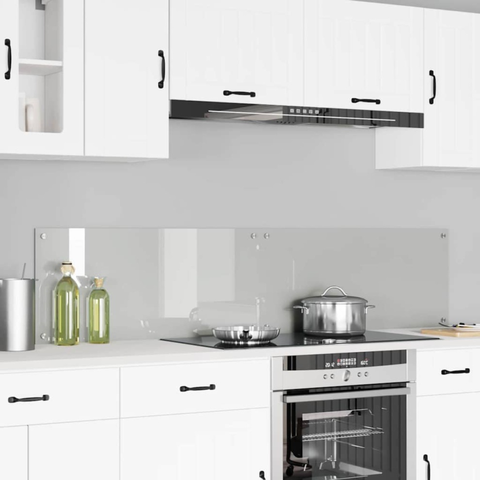 Vidaxl Kitchen Backsplash 2 Pcs Transparent 90 X 40 Cm Tempered Glass