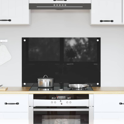 VidaXL vidaXL Kitchen Backsplash Black 80 x 50 cm Tempered Glass