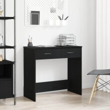 vidaXL Desk with Drawer Black Oak 80 x 40 x 75 cm Engineered Wood
