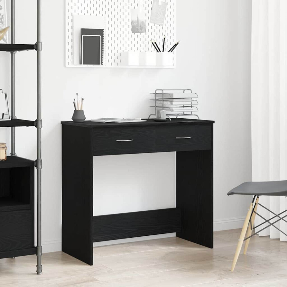 Vidaxl Desk Black Oak Engineered Wood 80 X 40 X 75 Cm, Black - Image 2