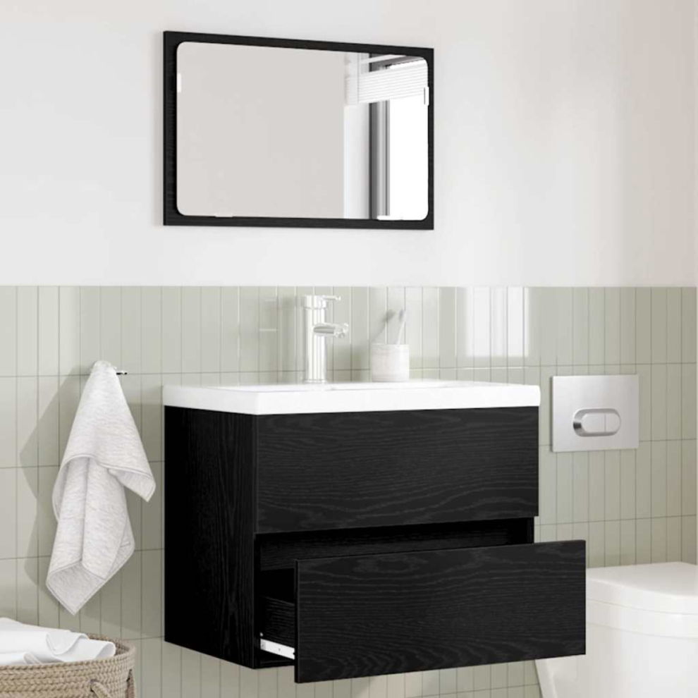 VIDAXL Bathroom Furniture Set - Engineered Wood - Black - 60cm - Image 2
