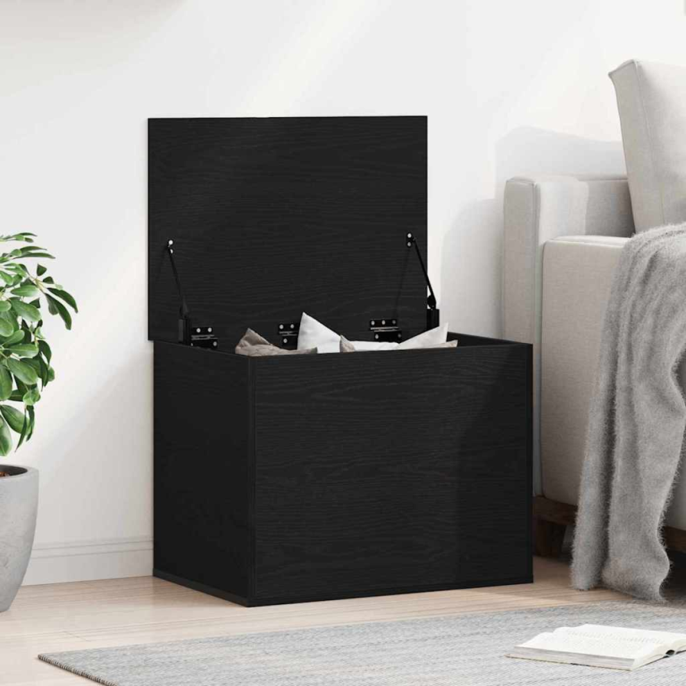 Vidaxl Storage Box Black Oak 60 X 42 X 46 Cm Engineered Wood