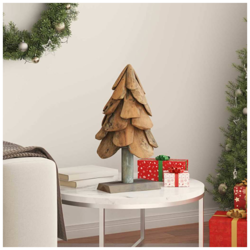 VidaXL vidaXL Christmas Tree with Stand Brown 61 cm Solid teak wood 2