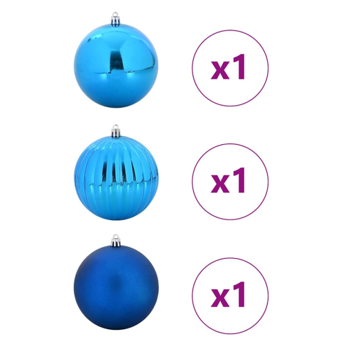VidaXL vidaXL Christmas Bauble Set XXL 3 pcs Blue Plastic 2