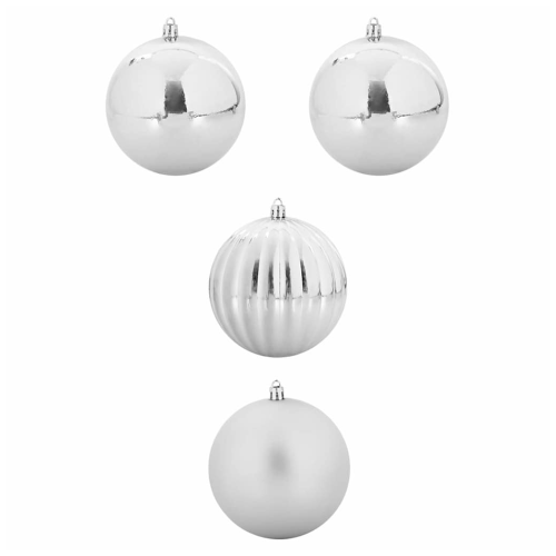 VidaXL vidaXL Christmas Bauble Set XXL 4 pcs Silver Plastic 1