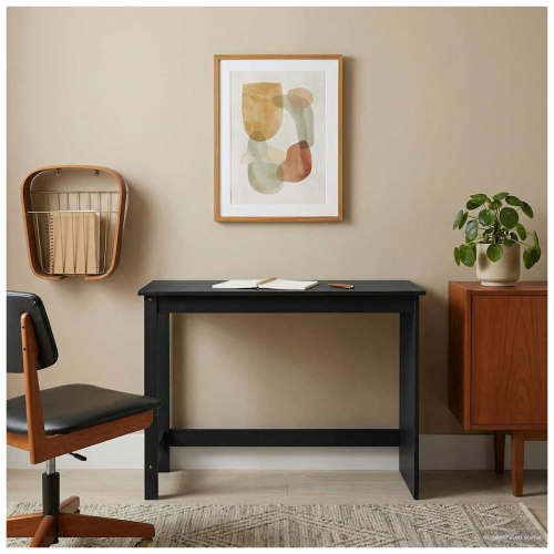 VidaXL vidaXL Desk Black 112 x 50 x 75 cm Solid Pine Wood 2