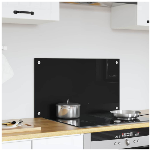 VidaXL vidaXL Kitchen Backsplash Black 70 x 40 cm Tempered Glass 2
