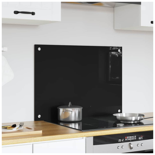 VidaXL vidaXL Kitchen Backsplash Black 70 x 50 cm Tempered Glass 2
