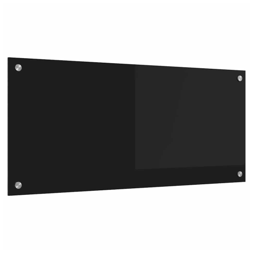 VidaXL vidaXL Kitchen Backsplash Black 90 x 40 cm Tempered Glass 1