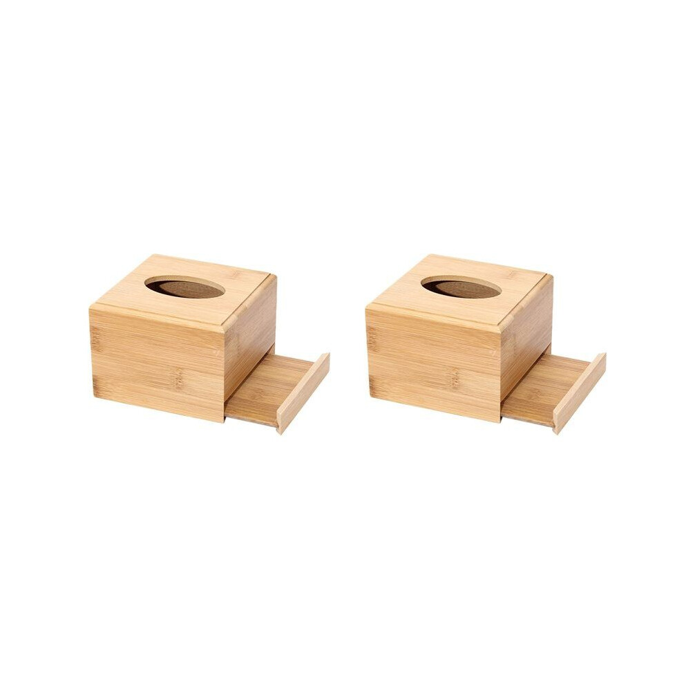 2X Roll Wooden Square Tissue Box Tissue Paper Holder Farmhouse Tissue Case Bathroom Tissue Holder Wooden 6031743347095