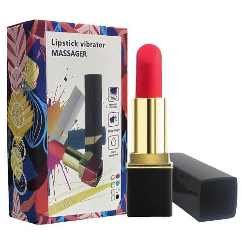 (Black) 10-Speed Lipstick Massager USB Magnetic Charging Strong Massage Motion