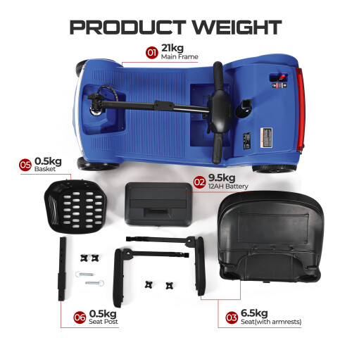 (Blue) Pilot Mobility Scooter 4mph Boot Travel LED Headlight 2