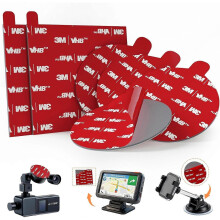 3M VHB Heat Resistant Double Sided Tape Automotive, 6Pcs Mounting Kit Includes 4X 2.2 Round and 2X 2.8 Square Adhesive Pads for Car Phone Holder, Das
