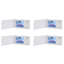 4X Carte de Voeux Vidéo Blanche D'Anniversaire de 2,4 Pouces 128 Mo LCD Invitation Cadeau Musique Carte de Voeux Télécharger la Vidéo LCD Carte de